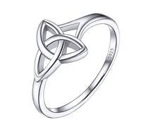 PROSILVER Bague Celtique Femme Argent 925, Anneau Noeud de la Trinité Taille 54