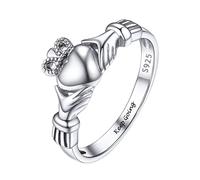 PROSILVER Bague Irlandaise Anneau de Claddagh Femme Personnalisé en Argent 925 Taille 67