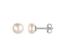 PROSILVER Clous Boucles d'Oreilles Femme Argent Perle Blanche 6mm, Pearls