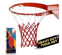 ProSlam Filet de Basketball de Rechange de qualité Professionnelle et Robuste - Protection Toutes Saisons pour Jantes intérieures ou extérieures (Taille Standard Professionnelle, Rouge et Blanc)