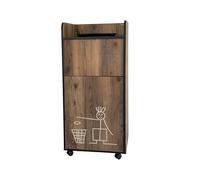 Prosofa Meuble Poubelle pour Fast Food, Snack, caféteria, Restauration Rapide, Professionnel, horeca, avec bac en PVC et Trappe à Bascule Coloris BOIS