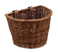 ProSource Wicker Bike Basket Front Cargo for Women and Men, Fits Most Bikes, Beach Cruiser, Stationary Bike, Ebike, Road Bike, Brown