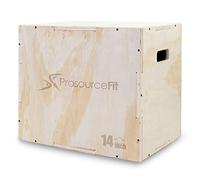 ProsourceFit 3-in-1 Wood Plyometric Jump Box For Cross Conditioning, Agility, Vertical Jump Training & Plyo Workouts, Beige, 16L x 14W x 12H