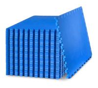 ProsourceFit Extra Thick Puzzle Exercise Mat 3/4", EVA Foam Interlocking Tiles for Protective, Cushioned Workout Flooring for Home and Gym Equipment, Blue 4-Pack, 3/4" Thick 96 Square Feet