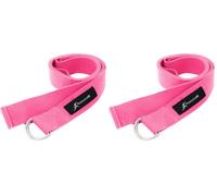ProsourceFit Metal D-Ring Yoga Strap 8’ Durable Cotton for Stretching and Flexibility (Lot de 2)
