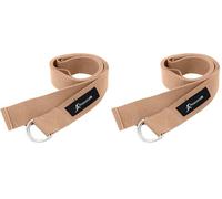 ProsourceFit Metal D-Ring Yoga Strap 8’ Durable Cotton for Stretching and Flexibility (Lot de 2)