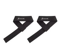 ProsourceFit Pair of Weight Lifting Straps for Men and Women, Adjustable Cotton Straps for Improved Grip, Black