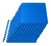 ProsourceFit Puzzle Exercise Mat ½ in, EVA Interlocking Foam Floor Tiles for Home Gym, Mat for Home Workout Equipment, Floor Padding for Kids, Blue, 24 in x 24 in x ½ in, 48 Sq Ft - 12 Tiles