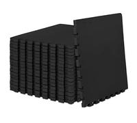 ProsourceFit Weaved Pattern Extra Thick Exercise Puzzle Mat 1-inch, EVA Foam Interlocking Tiles for Protective, Cushioned Flooring for Home and Gym Equipment; Black, 72 SQ FT, 18 Tiles