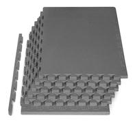 ProsourceFit Weaved Pattern Extra Thick Exercise Puzzle Mat 1-inch, EVA Foam Interlocking Tiles for Protective, Cushioned Flooring for Home and Gym Equipment; Gray, 24 SQ FT, 6 Tiles
