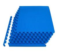 ProsourceFit Weaved Pattern Extra Thick Exercise Puzzle Mat 3/4-inch, EVA Foam Interlocking Tiles for Protective, Cushioned Flooring for Home and Gym Equipment; Blue, 24 SQ FT, 6 Tiles