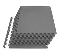 ProsourceFit Weaved Pattern Extra Thick Exercise Puzzle Mat 3/4-inch, EVA Foam Interlocking Tiles for Protective, Cushioned Flooring for Home and Gym Equipment; Gray, 24 SQ FT, 6 Tiles