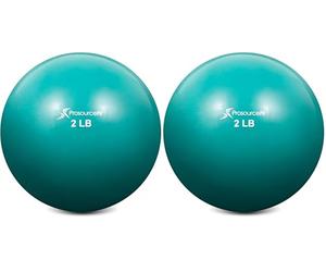 ProsourceFit Weighted Toning Exercise Balls for Pilates, Yoga, Strength Training and Physical Therapy, 2 LB to 8 LB, Color Coded