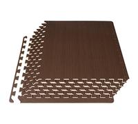 ProsourceFit Wood Grain Puzzle Mat 1/2-in, 6 EVA Foam Interlocking Floor Tiles (24SQ FT) for Secure Indoor Room Workout Flooring and Playmat, Dark Walnut