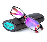 Prospek Lunette Anti Lumiere Bleuer - Professional - Blocage des lumières bleues et de l'éblouissement (0.00x | Rouge et Noir | Régulière taille)