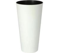 Prosper Plast 25 X 47.6 Cm Tubus Fin Brillance Pot De Fleurs Blanc Ensemble De 2 Parties (Avec Insert) 10 X - Dtus250s-S449 Multicolore