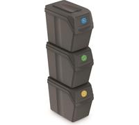 Prosperplast Bac de recyclage 20l 3 unités Gris Gris One Size
