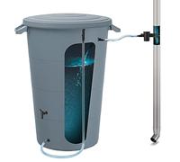 Prosperplast Baril de captage d'eau Lisse 80 l, Dimensions 565 x 464 x 650 mm + Ensemble d'accessoires