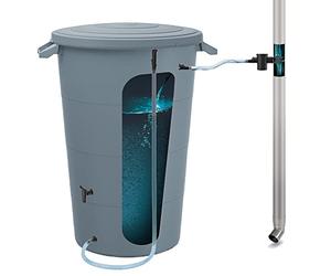 Prosperplast Baril de captage d'eau Lisse 80 l, Dimensions 565 x 464 x 650 mm + Ensemble d'accessoires