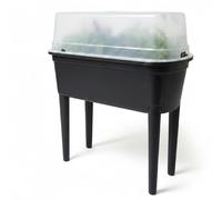 Prosperplast Bloomo Jardinière surélevée avec pieds amovibles et couvercle 78 x 82 x 37 cm, en plastique robuste, anthracite