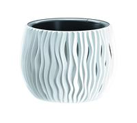 Prosperplast BOWL SANDY plastique BOWL AVEC réservoir en blanc, 13,6 (hauteur) x 18 (largeur) x 18 (profondeur) cms
