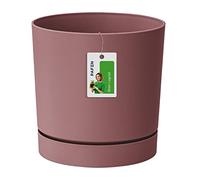 Prosperplast Cache-Pot Fleuri - 17,5 x Ø 18 cm - Pot de Fleur avec Soucoupe Ronde Tubo P 3,2l, Marsala, DPOP180
