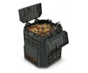 Prosperplast Composteur Compobox 310 L - Composteur de jardin en plastique robuste, montage facile, grande ouverture de remplissage, ventilation pour compost rapide, idéal pour les déchets de cuisine