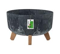 Prosperplast DGRL300LE Pot de Fleurs avec Pieds - 17,5 x Ø 28,5 cm - Pot de Fleurs Effet béton Gracia - Anthracite