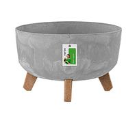 Prosperplast DGRL300LE Pot de Fleurs avec Pieds - 17,5 x Ø 28,5 cm - Pot de Fleurs Effet béton Gracia - Gris