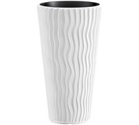 Prosperplast Pot de fleurs Sandy Slim (blanc, l 30 x H 53 x P 30 cm)