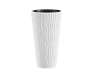Prosperplast DPSP350 Pot de fleurs avec insert Sandy Slim blanc