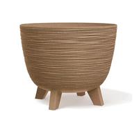 Prosperplast Pot de fleurs Furu Eco Wood-Naturo avec pieds, anti-UV, Ø236 mm, jusqu'à 33% bois
