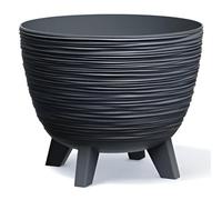 Prosperplast Furu Pot de fleurs avec pieds - Résistant aux rayons UV - Anthracite - Diamètre 236 mm