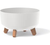 Pot de fleurs bas 6,8L avec pieds amovibles et insert 285 mm, Blanc
