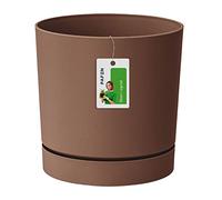 Prosperplast Jardinière Flower Top - 23,2 x Ø 24 cm - Pot de Fleurs avec Soucoupe Ronde Tubo P 8l, Brique Rustique, DPOP240