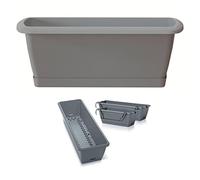 Prosperplast Jardinière pour Balcon RESPANA Easycare, Dimensions (mm) 397 x 190 x 140, Couleur Gris Pierre