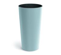 Prosperplast Lamia Slim Pot de Fleurs Rond avec réservoir intérieur Gris Clair, 25 x 25 x 48 cm, Usage intérieur et extérieur pour Jardin, terrasse et Balcon