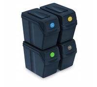 PROSPERPLAST Lot de 4 cubes de recyclage 80L Sortibox en plastique couleur anthracite, 4 x 20 L