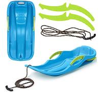 Prosperplast Luge Race bleue - Luge en plastique solide avec corde de traction, assise ergonomique, légère et robuste, pour les enfants et les loisirs dans la neige, luge d'hiver