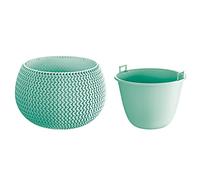 Prosperplast Nitly Pot de Fleurs Rond avec réservoir Splofy Bowl en Plastique Couleur Sauge (Longueur) x 18 (Largeur) x 13 (Hauteur) cm