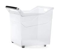 PROSPERPLAST NUK5H-S429 Boîte de Rangement (Stable, Transparent, Plateau Universel, avec roulettes, 380 x 379 x 379 mm, 1,1 kg)