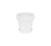 Prosperplast Pot de Fleur avec Soucoupe Lofly, 13.5 cm diam, en Blanc