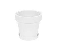 Prosperplast Pot de Fleur avec Soucoupe Lofly, 20 cm diam, en Blanc