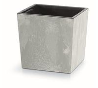 Prosperplast Pot de Fleurs 2 en 1 avec Insert - en Plastique - Aspect béton - 24 cm x 24 cm x 23,5 cm (béton)