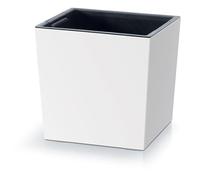 Prosperplast Pot de fleurs 2 en 1 avec pot intérieur Carré 29,5×29,5×29 cm Blanc