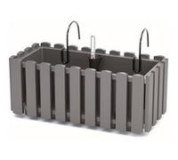 Prosperplast Pot de fleurs avec crochet suspension balcon 38cm gris Boardee Fencycase G