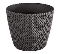 Prosperplast Pot de Fleurs Couleur Anthracite écologique, sans réservoir, Collection SPLOFY eco Wood de 15,7 cm x 15,7 cm x 13,2 cm, capacité de 1,7 l.