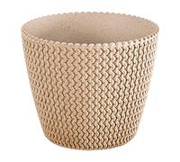 Prosperplast Pot de Fleurs Couleur Ocre, sans réservoir, Collection SPLOFY Eco Wood de 13 x 13 x 10,8 cm, capacité de 0,9 l.