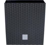 Prosperplast®, Pot de fleurs, DRTS400L-S433, Noir, Arrosoir Insert Ratan