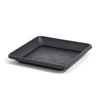 Prosperplast Pot de fleurs et soucoupe en anthracite - 34x34x4.5 cm